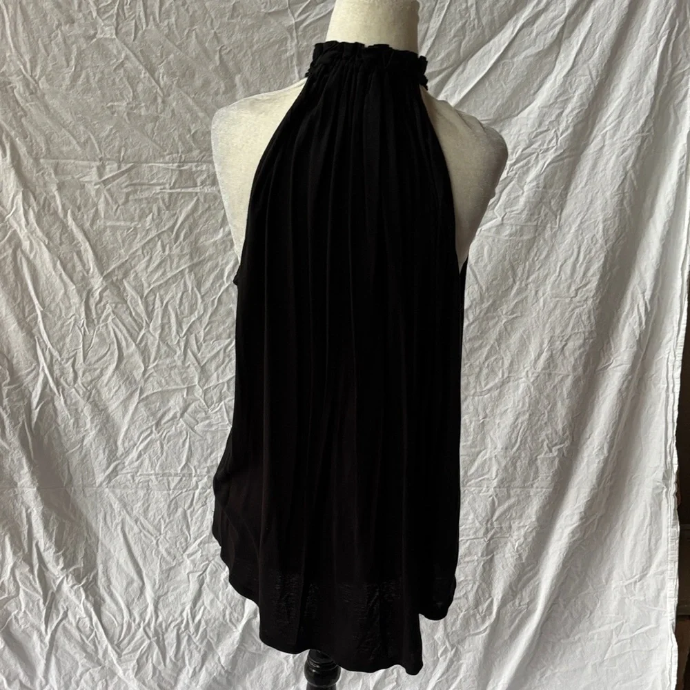 LOFT Black Ruffled Top - Picture 4 of 6